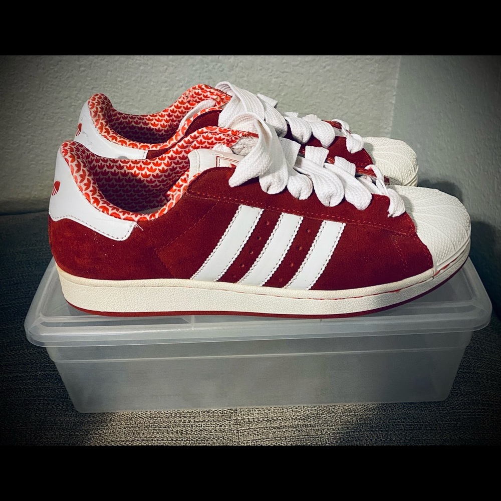 🔥Retro Adidas Allstars Suede Red/White 01 size 9.5